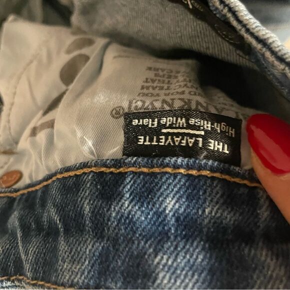 Blank NYC The Lafayette Jeans High Rise Wide Flare Straight Distressed- Size 27 - Picture 7 of 8